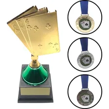 Troféu + Medalhas Para Torneio / Campeonato De Truco Foto mini 1