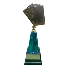 Troféus P/ Carteado Baralho Torneio Campeonato Cor Azul 2 Pç Foto mini  2