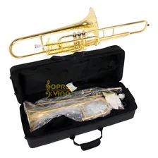 Trombone Pisto Curto Afinação Sib Schieffer Schtb 004 + Estojo Bocal Oleo Foto mini 2