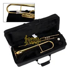 Trombone Pisto Curto Afinação Sib Schieffer Schtb 004 + Estojo Bocal Oleo Foto mini 4