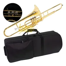 Trombone Pisto Curto Afinação Sib Schieffer Schtb 004 + Estojo Bocal Oleo Foto mini 1