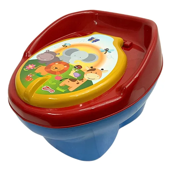 Troninho Musical Privadinha Infantil Penico Peniquinho Styll Cor Azul Bebê-vermelho Bichinhos Foto 1