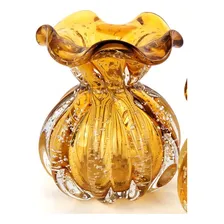 Trouxinha Murano Cristal Vaso Difusor Cor Ambar Liso Foto mini 2