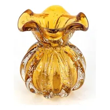 Trouxinha Murano Cristal Vaso Difusor Cor Ambar Liso Foto mini 1