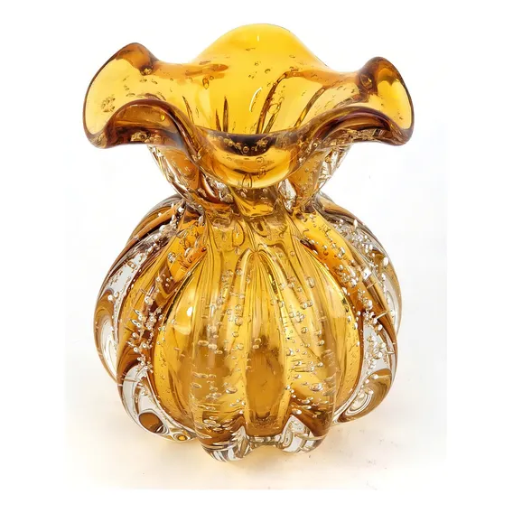 Trouxinha Murano Cristal Vaso Difusor Cor Ambar Liso Foto 1