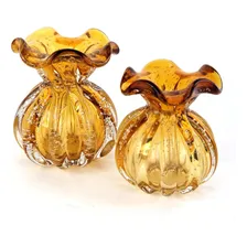 Trouxinha Murano Cristal Vaso Difusor Cor Ambar Liso Foto mini 3