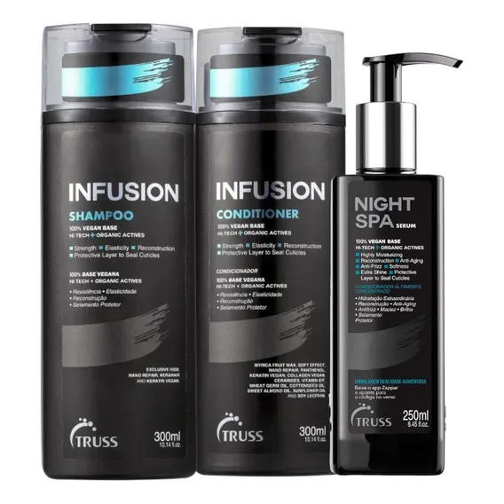 Truss Infusion Shampoo Condici 300ml +night Spa Sérum 250ml Foto 1