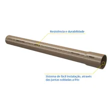 Tubo 32mm Fortlev 1 Pol. Soldável Barra Cano Marrom 2 Metros Foto mini 2