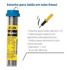 Tubo estanho para solda azul 1mm Emavi - 25 gramas Foto mini 3
