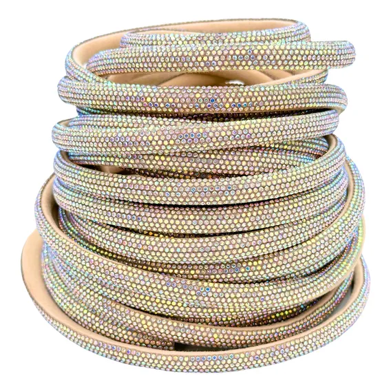 Tubo Meia Cana C/ Strass 8mm 10 Metros Furta Cor Foto 1
