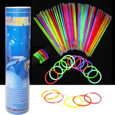 Tubo Pulseiras Neon Com 50 Pulseiras Imediato Foto mini 2