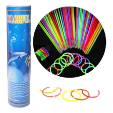 Tubo Pulseiras Neon Com 50 Pulseiras Imediato Foto mini 1