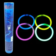 Tubo Pulseiras Neon Com 50 Pulseiras Imediato Foto mini 3