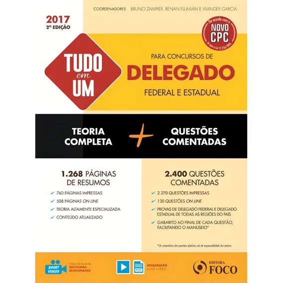 Tudo Em Um Para Concurso De Delegado Federal E Estadual-2017 Foto 1