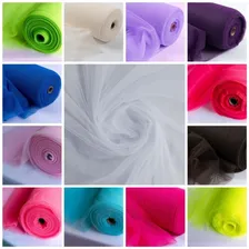 Tule Tecido 2,40 Largura Peça Com 6 Metros Branco Cor Tule Branco Desenho Do Tecido Liso Foto mini  3
