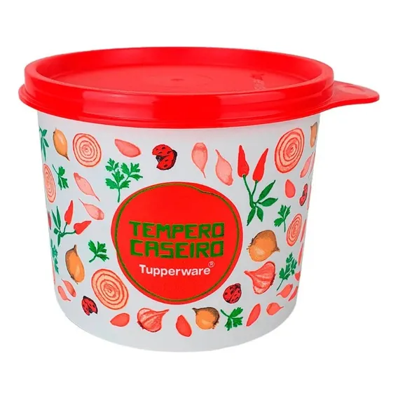 Tupper Redondinha Floral 500ml Tupperware Cor Tempero Caseiro Foto 1