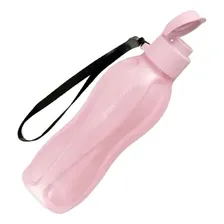 Tupperware Garrafa Eco Tupper Plus 500ml Cordinha Tampa Flip Cor Rosa TranslĂșcida Foto mini 1