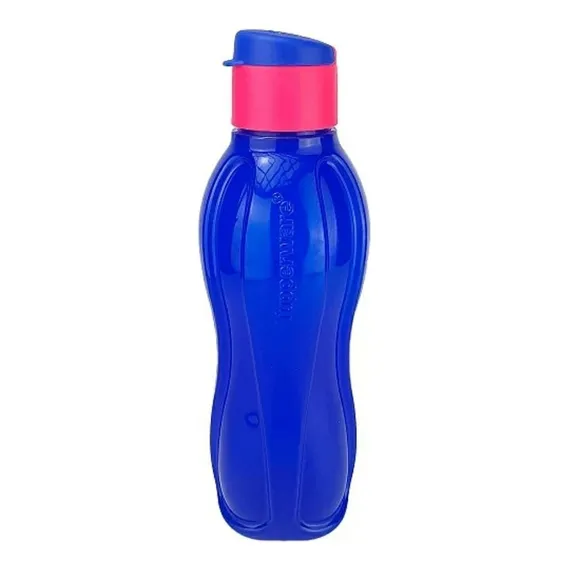 Tupperware Garrafa Eco Tupper Plus Tampa Flip-top 1 Litro Cor Fluo Azul Foto 1