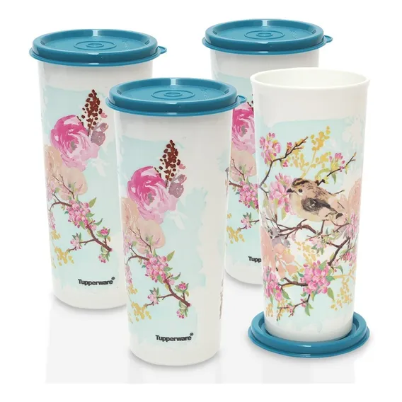 Tupperware | Kit Copos Primavera 470ml - 4 Peças Foto 1