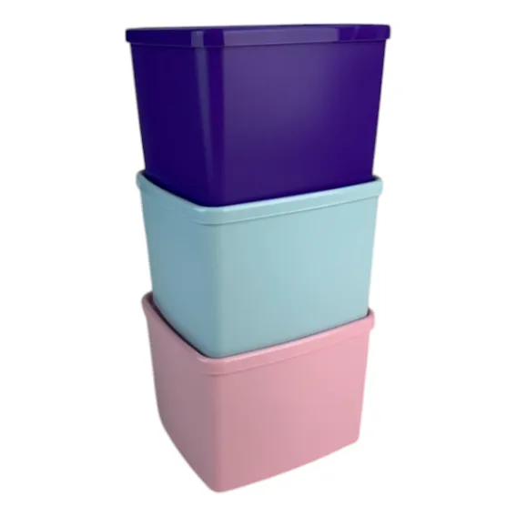 Tupperware® | Kit Jeitoso Freezer 800ml - Roxo + Aquamarine + Algodão Doce Foto 1