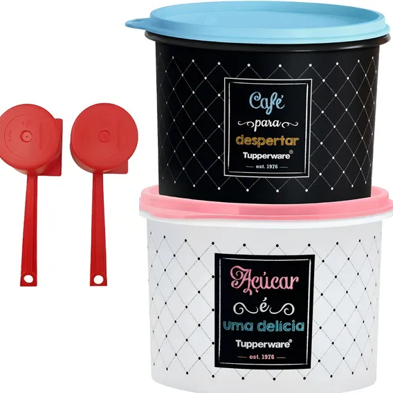 Tupperware® | kit Mantimentos Bistrô 2 Peças / Café 700g + Açúcar 1,4kg Foto 1