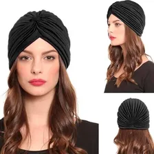 Turbante Feminino Indiano Cores De Atacado Cor Verde Desenho Do Tecido Liso Foto mini 3