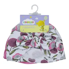 Turbante Infantil Pimpolho Kit C/2 BebĂȘ Menina 0-5 Meses Cor Rosa Foto mini 3