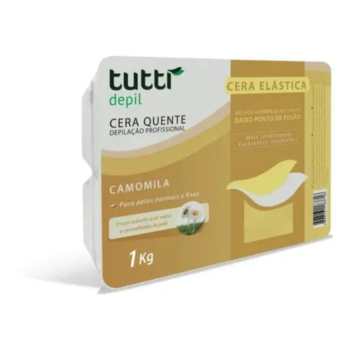 Tutti Depil Cera Elástica Camomila 1kg Cera Quente Já Foto 1