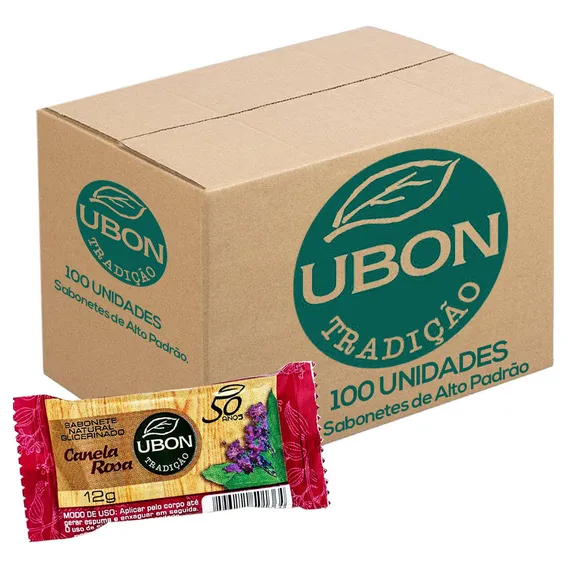 Ubon Mini Sabonetes 100 unidades de 12g em canela rosa Foto 1