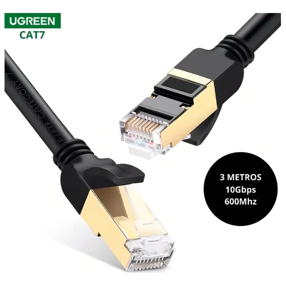 Ugreen Rede Lan Ethernet Cabo Cat7 Giga Pathcord 3 Metros Foto 1