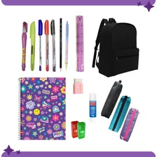 UK Escolar Kit Material Escolar Ensino Médio Colegial Completo Mochila Foto  mini 1
