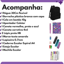 UK Escolar Kit Material Escolar Ensino Médio Colegial Completo Mochila Foto mini  2