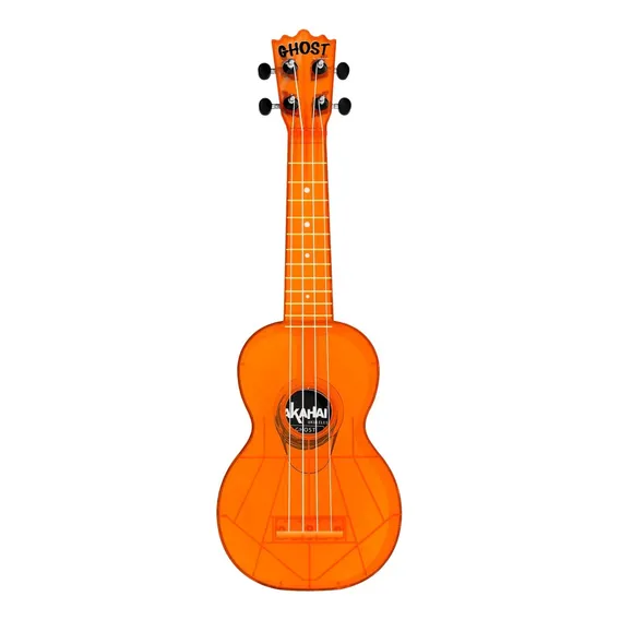 Ukulele Ghost Soprano Acústico Akahai Personalizados Cordas Aquila Bolsa Cor Laranja Tangerine Foto 1