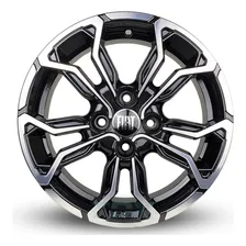 Uma Roda M16 Fiat Uno Palio Aro 14 4x98 (1unidade) +bico Cor Preto Com Diamantado Foto mini 1