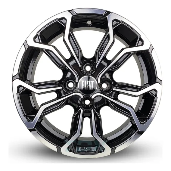 Uma Roda M16 Fiat Uno Palio Aro 14 4x98 (1unidade) +bico Cor Preto Com Diamantado Foto 1