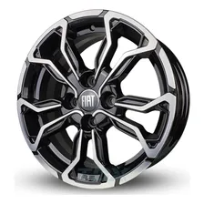 Uma Roda M16 Fiat Uno Palio Aro 14 4x98 (1unidade) +bico Cor Preto Com Diamantado Foto mini 2