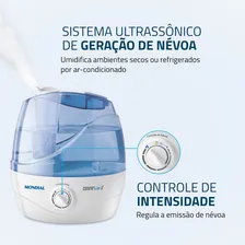 Umidificador De Ar Ultrass么nico Mondial Comfort Air 2 Nua-02 Cor Branco e Azul 110V/220V Foto mini 3
