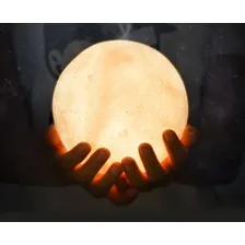 Umidificador E Aromatizador Luminaria Abajur Lua Moon 7 Led Cor Branco Foto mini 2