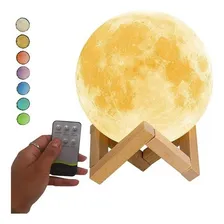 Umidificador E Aromatizador Luminaria Abajur Lua Moon 7 Led Cor Branco Foto mini 1