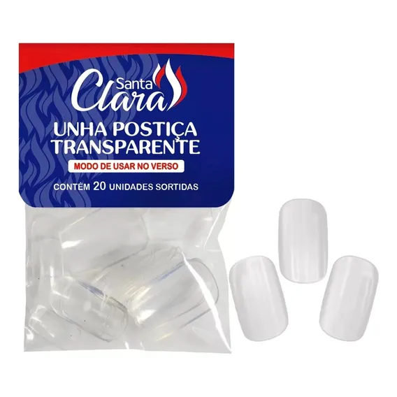 Unha Postiça Transparente Santa Clara 20und Sortidas Foto 1