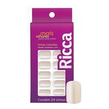 Unhas Postiças Ricca Branco Sonho - Quadrado Curto Foto  mini 1
