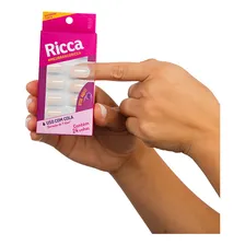 Unhas Postiças Ricca Branco Sonho - Quadrado Curto Foto mini  3