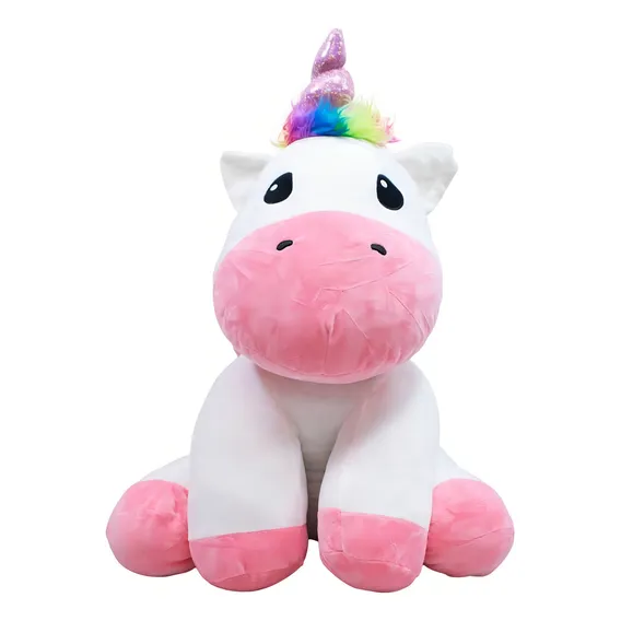 Unicornio Pelucia / Unic贸rnio Fofinho Branco Sentado Grande Foto 1