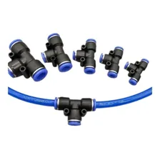 União Emenda Redução Em T 10mm X 8mm PneumÔtica 10 Peças Cor Preto/azul Foto mini 2