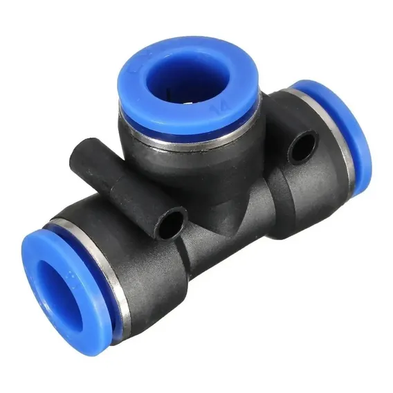 União Emenda Redução Em T 10mm X 8mm PneumÔtica 10 Peças Cor Preto/azul Foto 1