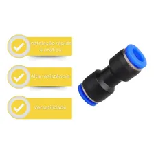 União Emenda Reta Pu 8mm Pneumática Engate Rápido 10 Peças Foto mini 3