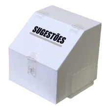 Urna Acrilica Caixa Sugestões Branca Foto mini 1