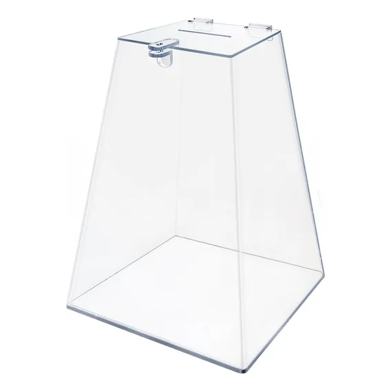 Urna Pirâmide De Acrílico Transparente - 30x20x12 Foto 1