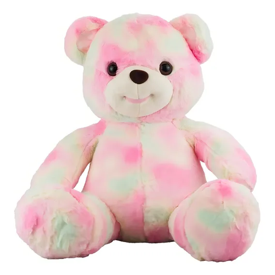 Urso Azul Rosa Sentado 20cm Pelúcia Foto 1