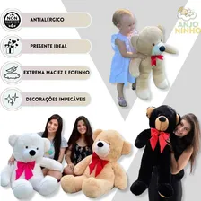Urso Gigante Pelúcia Grande Teddy 1,10 Metros Personalizado Cor Laço Azul Foto mini 4